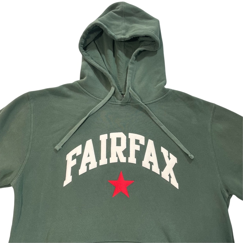 Independent Trading Co Fairfax Star Hoodie Mens Medium Green Pullover Sweatshirt